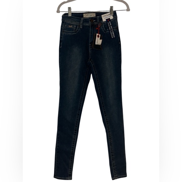Cyclon Premium Denim Women's High Waist Button Skinny Jeans Size 5 Dark Blue(668 - Picture 1 of 4